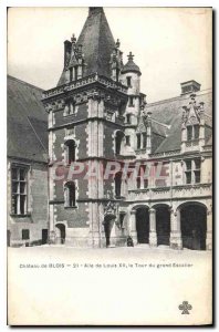 Old Postcard Chateau de Blois Louis XII wing of the Tower of the great staircase