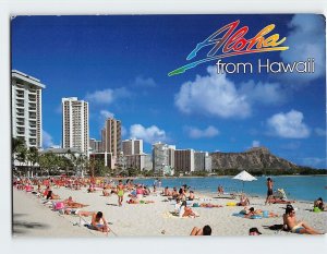 Postcard Waikiki Beach and Diamond Head Waikiki Hawaii USA