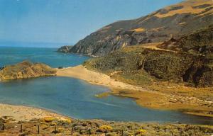 Little Sur River California Lagoon Birdseye View Vintage Postcard K64442