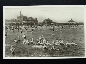 Scotland ABERDEEN People Playing at The Seaside c1950s RP Postcard by J.B. White