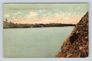 Canal Channel Looking North Through San Pablo Cut Panama UNP DB Postcard L14