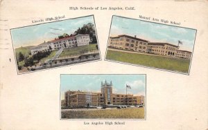 Los Angeles California Multiview High Schools Vintage Postcard AA83274