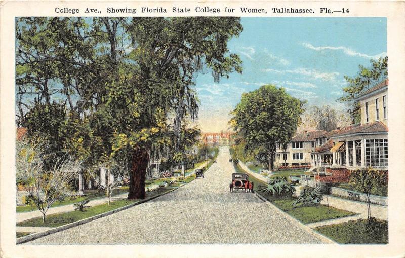 A24/ Tallahassee Florida Fl Postcard c1920 College Avenue State College Women