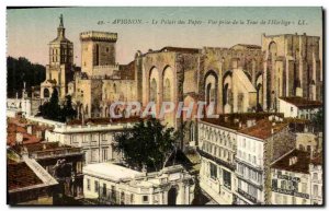 Old Postcard Avignon The Popes' Palace View Taking The Clock Tower