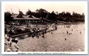 K47/ Spartanburg South Carolina RPPC Postcard 40s Rainbow Lake Rec Center  48