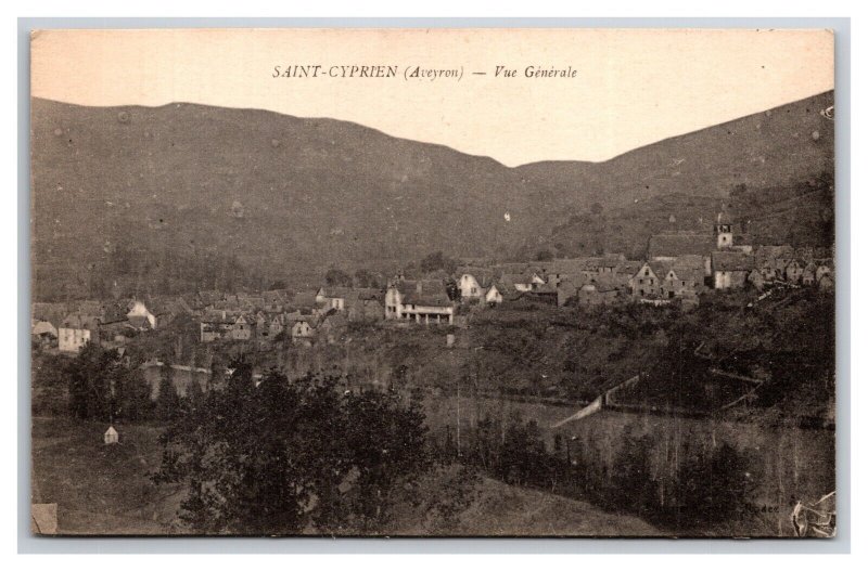 Birds Eye View Saint Cyprien Aveyron France UNP DB Postard Y12