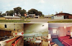 Mauston Wisconsin Mauston Bowl & Motel, Multi-View Chrome Vintage PC U11145
