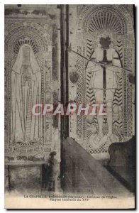 Old Postcard La Chapelle-Rainsouin (Mayenne) Interior of the church plate gra...