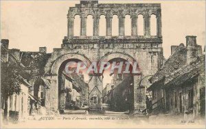 Old Postcard Autun Porte d'Arroux Together Rating of Entree