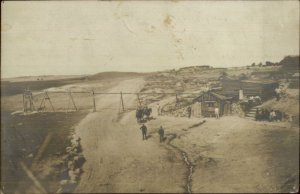 German Military Camp Post Log Cabin c1915 Real Photo Postcard USED WHERE?