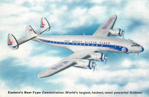 Postcard 1950s Eastern Airline advertising Constellation TR24-3188