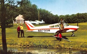 Garden of the Gods Colorado Beechcraft Baron Airplane Flying Postcard AA64597