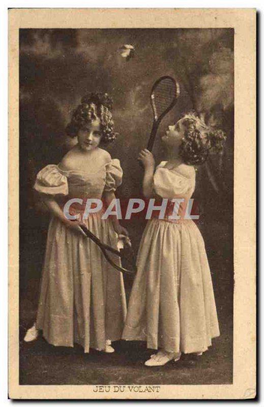 Postcard Old Child Badminton