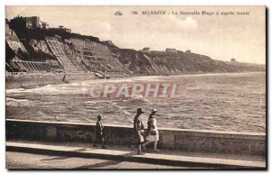 Old Postcard Biarritz nonuelle the beach at high tide