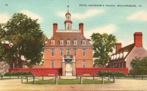 Vintage Postcard Royal Governor's Palace Colonial America Williamsburg Virginia