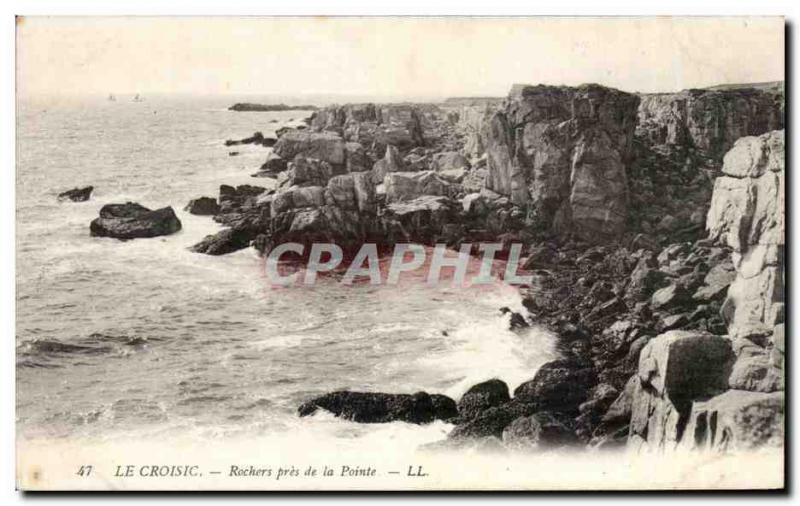 Old Postcard Croisic Rocks near the Pointe