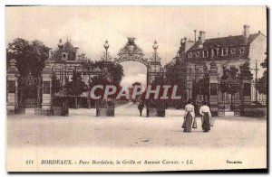 Postcard Old Bordeaux Parc Bordelais The inner grid view and Avenue Carnot