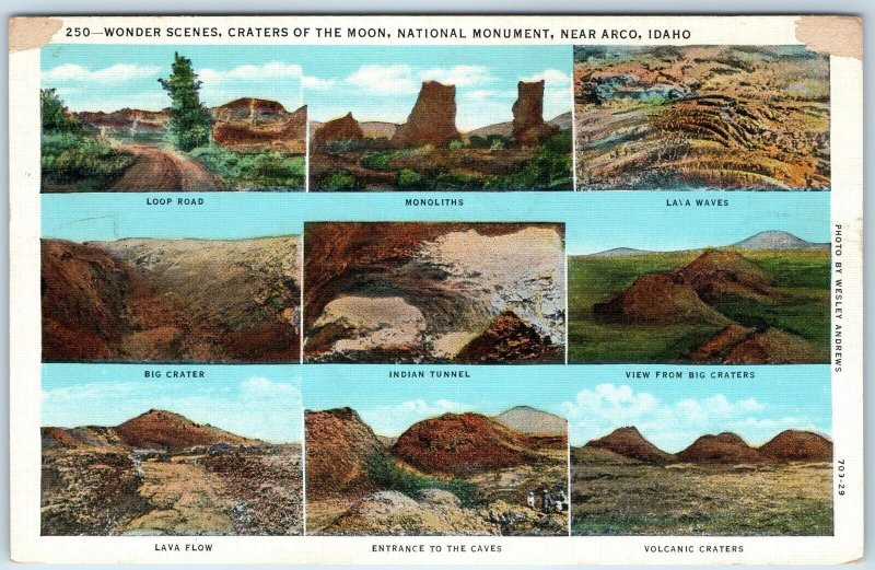 c1940s Near Arco, ID x9 Multi View Craters of the Moon Wonder Volcano PC A247