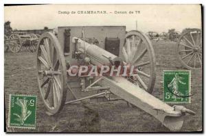 Old Postcard Army Camp Chambaran Canon 75