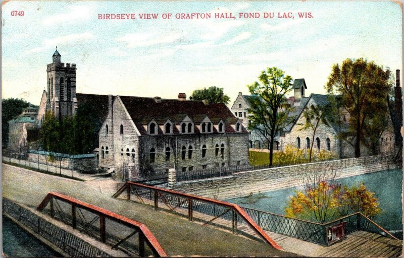 Postcard Birds Eye View of Grafton Hall in Fond Du Lac, Wisconsin~134823