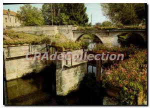 Old Postcard Chatillon Chalaronne on the banks of flowering Chalaronne