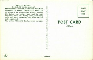 Shelly Motel Millsburg PA Pennsylvania VTG Postcard UNP Unused Chrome LE Smith  