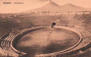 Vintage Postcard Pompei Anfiteatro Open-Air Entertainment Performance Sports