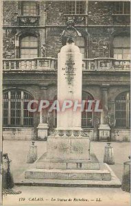 Old Postcard Calais Richelieu Statue