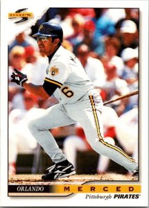 1996 Score Baseball Card Orlando Merced Pittsburgh Pirates sk20750