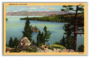 Emerald Bay Lake Tahoe California Vintage Standard View Postcard