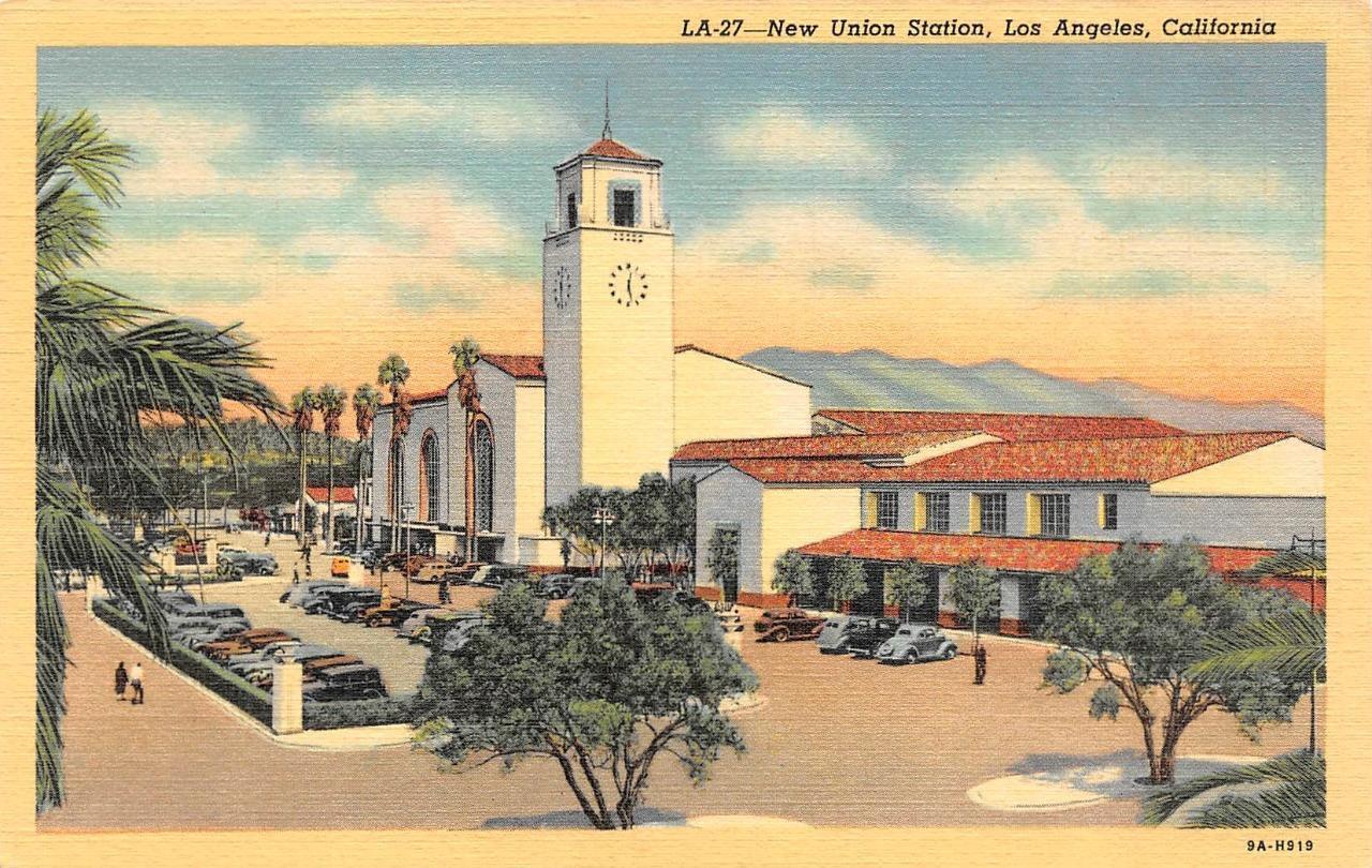 4Postcards Los Angeles, CA California UNION RAILROAD STATIONWAITING