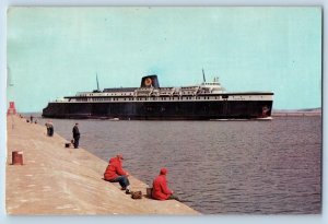 1968 Spartan Steamer Ship Sailing Fishing Ludington Michigan MI Vintage Postcard