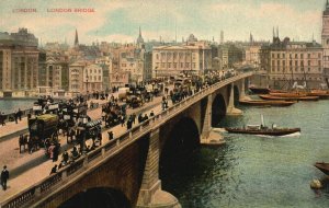 Vintage Postcard 1910's The London Bridge London England UK