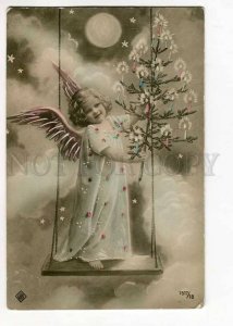 270001 CARNIVAL Winged Girl ANGEL on Swing X-MAS Vintage PHOTO