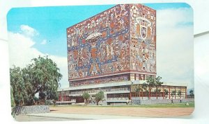 Murals on Central Library at City University Mexico City Vintage Postcard 1960s