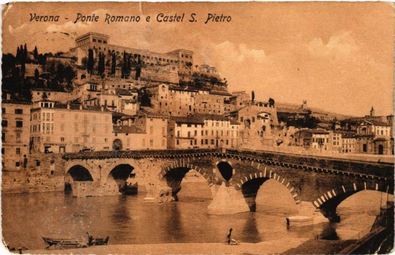 CPA VERONA Ponte Romano e Castel S.Pietro . ITALY (493445)