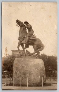 RPPC Real Photo Postcard - Bucky O'neil Monument  Prescott, Arizona  c1910