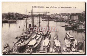 Marseille - Old Port Vue Generale and boats - Old Postcard