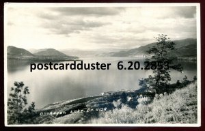 h702 - OKANAGAN VALLEY BC 1930s Lake View. Real Photo Postcard by Ribelin