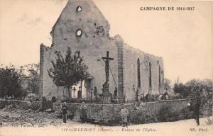 ASPACH LE HAUT ALSACE FRANCE~RUINES de l'Eglise~CAMPAGNE 1914-1917 WW1 POSTCARD