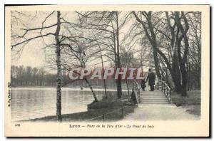 Postcard Old Lyon Tete d'Or Park The Wood Bridge