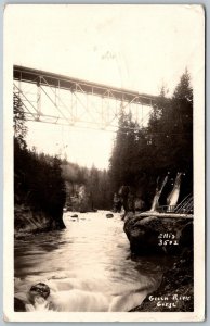 Green River Gorge Washington 1929 RPPC Real Photo Postcard Gorge Bridge