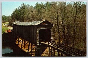 Long Cane Creek Covered Bridge McCormick Country South Carolina SC Postcard