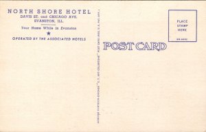 Linen Postcard North Shore Hotel in Evanston, Illinois