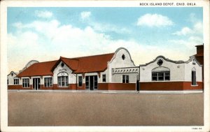 Enid Oklahoma Rock Island Depot c1900-20s Vintage Postcard