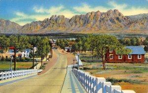 Organ Mountains & Viaduct Las Cruces New Mexico linen postcard