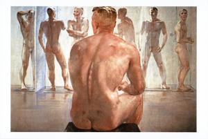After battle by Deyneka Nude Man Gay Socialist Realism Fine Art Russian Postcard