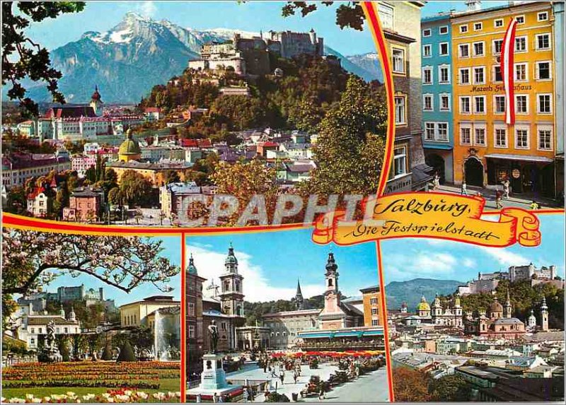 Postcard Moderne Salzburg Festung Mozarts Geburtshaus