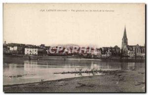 Old Postcard Langon General view on the banks of the Garonne