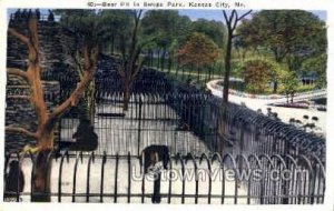 Bear Pit in Swope Park - Kansas City, Missouri MO Postcard